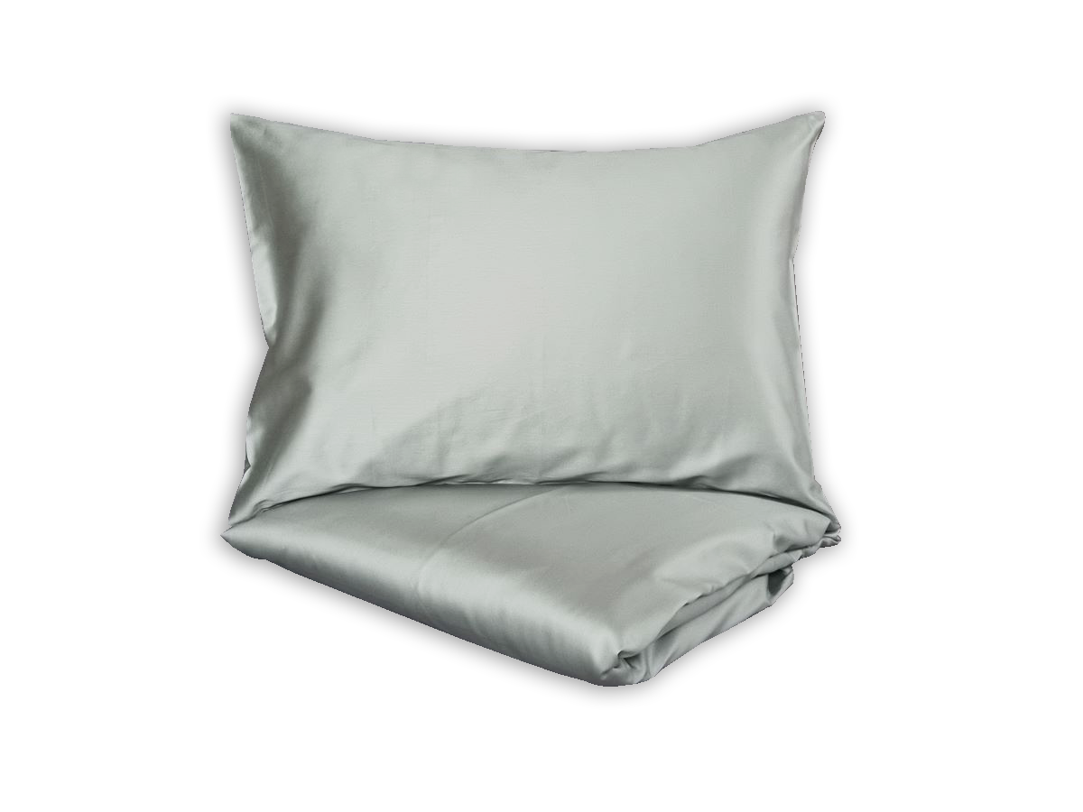 Klasikinio satino patalynės komplektas Ash-Green