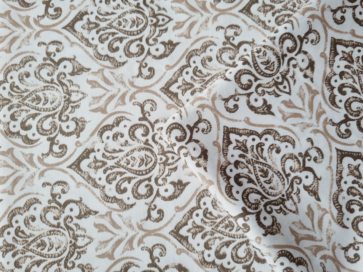 Klasikinio satino patalynės komplektas Damask Brown