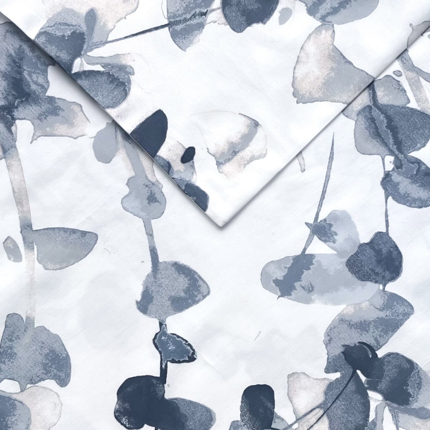 Klasikinio satino patalynės komplektas Leaf Honesty Blue