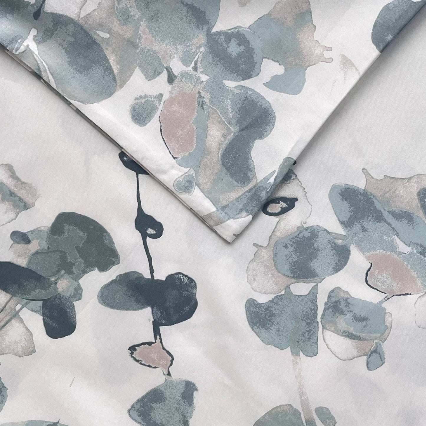 Klasikinio satino patalynės komplektas Leaf Honesty Teal