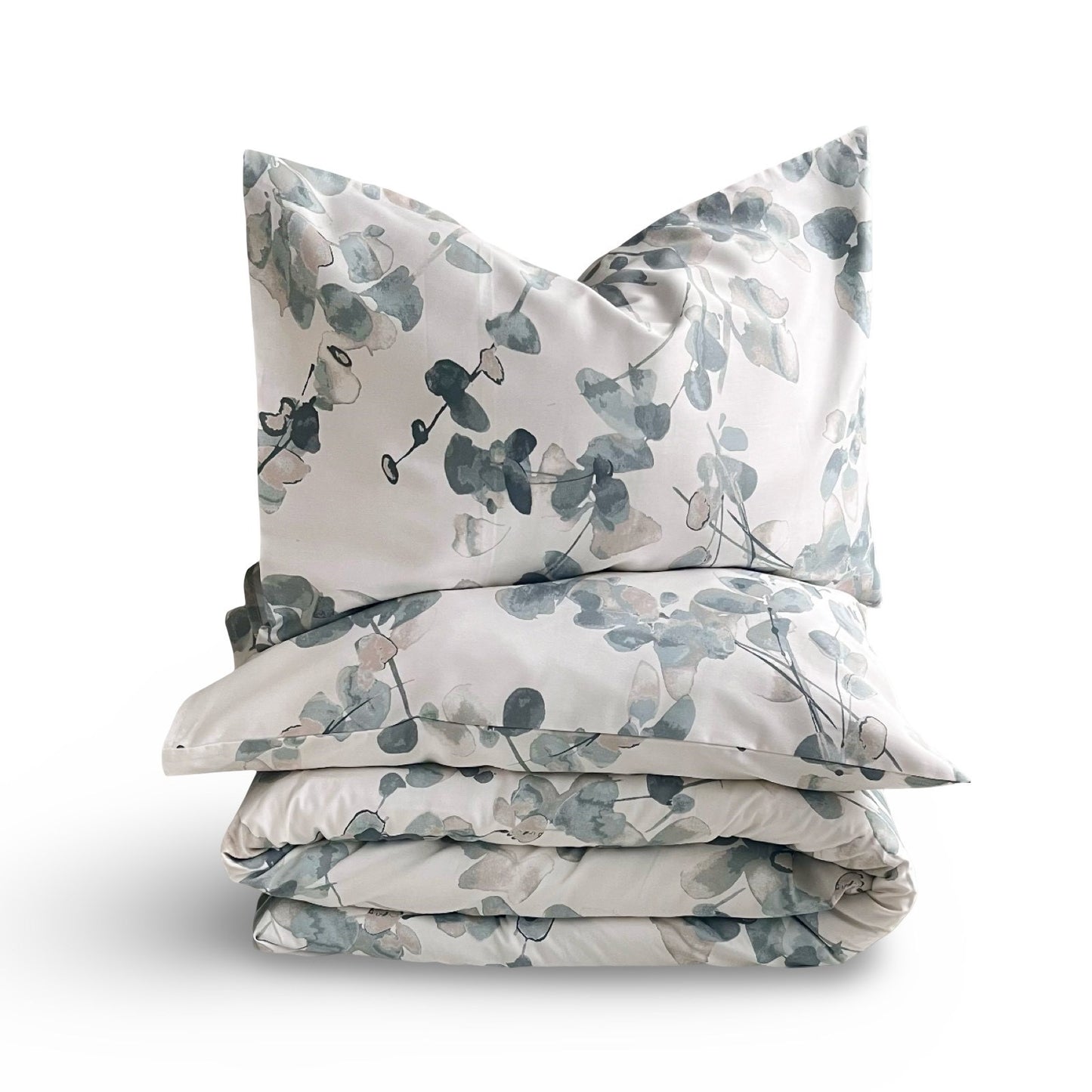 Klasikinio satino patalynės komplektas Leaf Honesty Teal