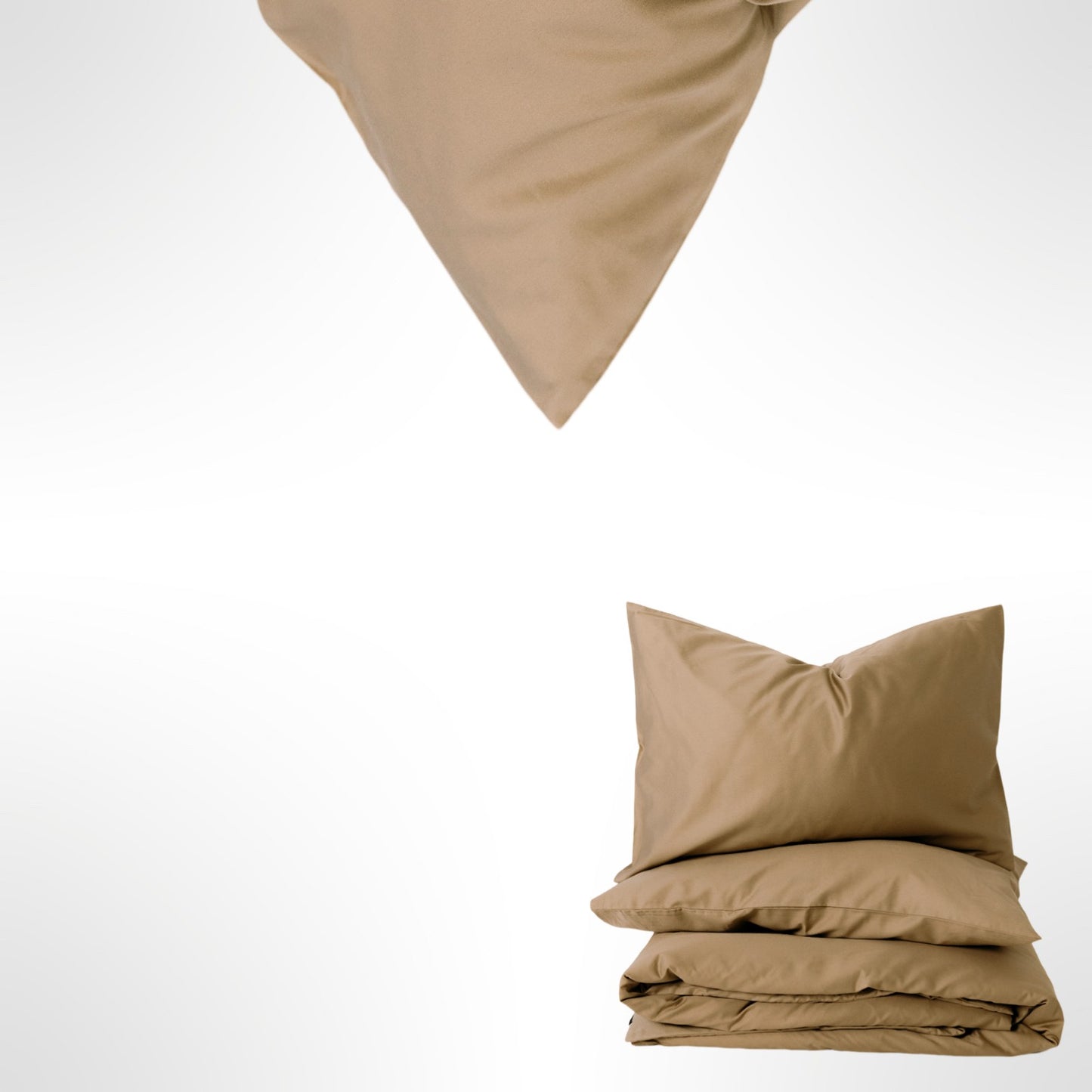 Premium satino patalynės komplektas Nude Brown