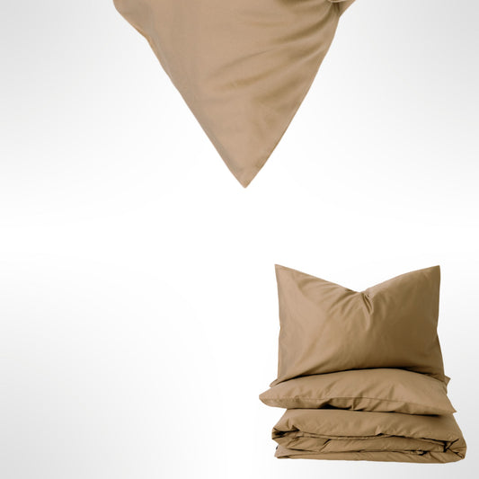 Premium satino patalynės komplektas Nude Brown