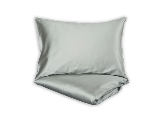 Klasikinio satino patalynės komplektas Ash-Green