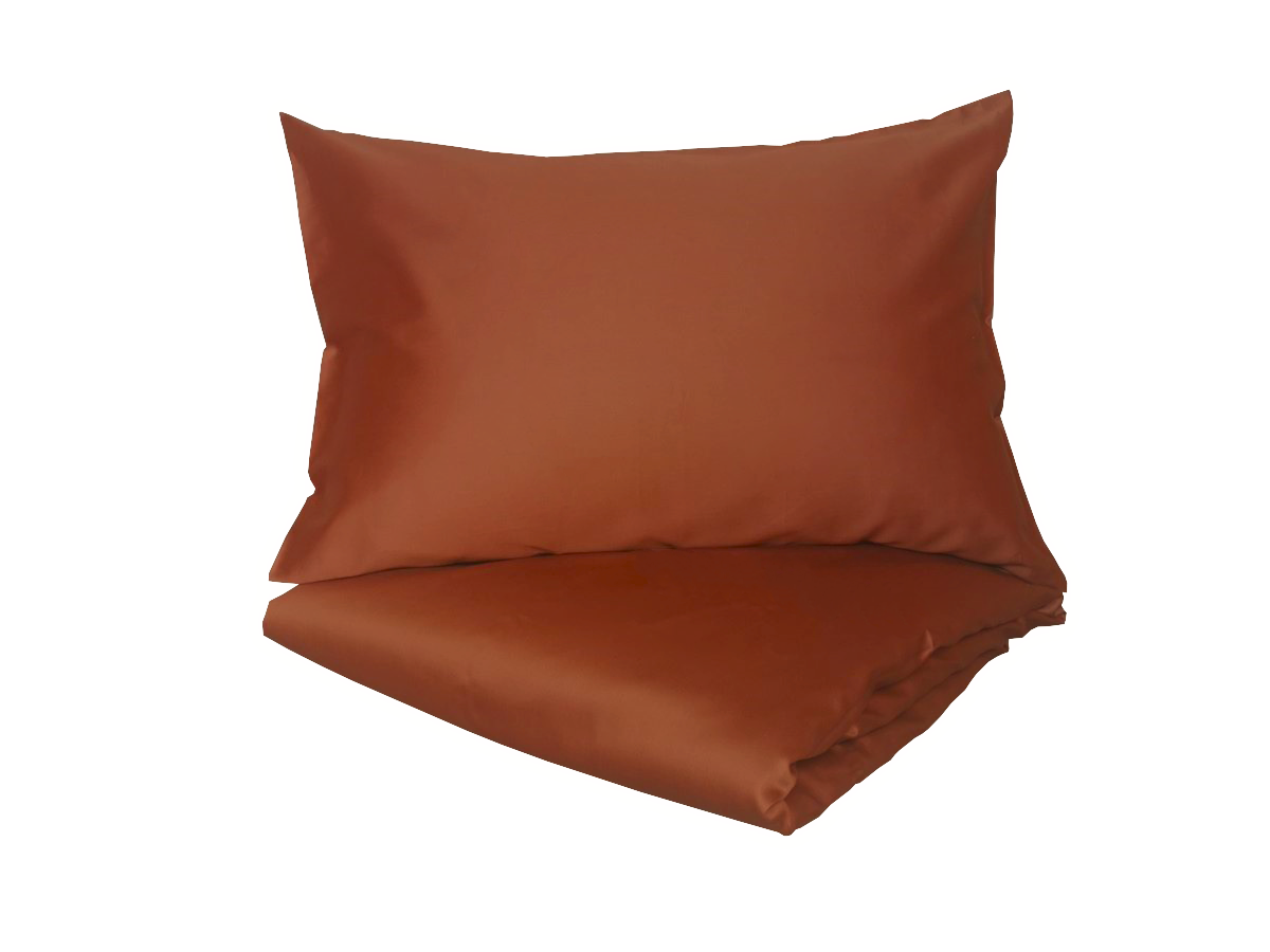 Klasikinio satino patalynės komplektas Terracotta