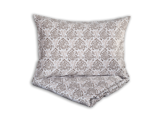 Klasikinio satino patalynės komplektas Damask Brown