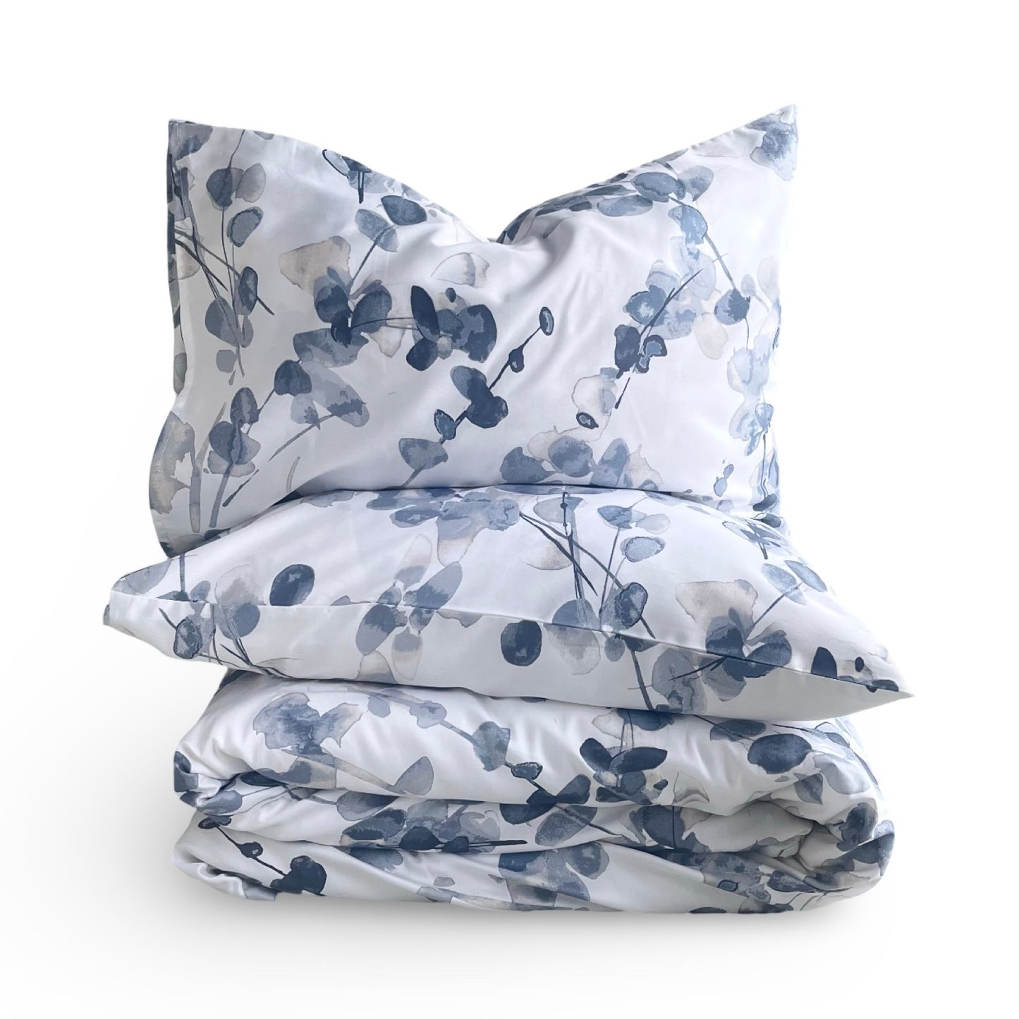 Klasikinio satino patalynės komplektas Leaf Honesty Blue