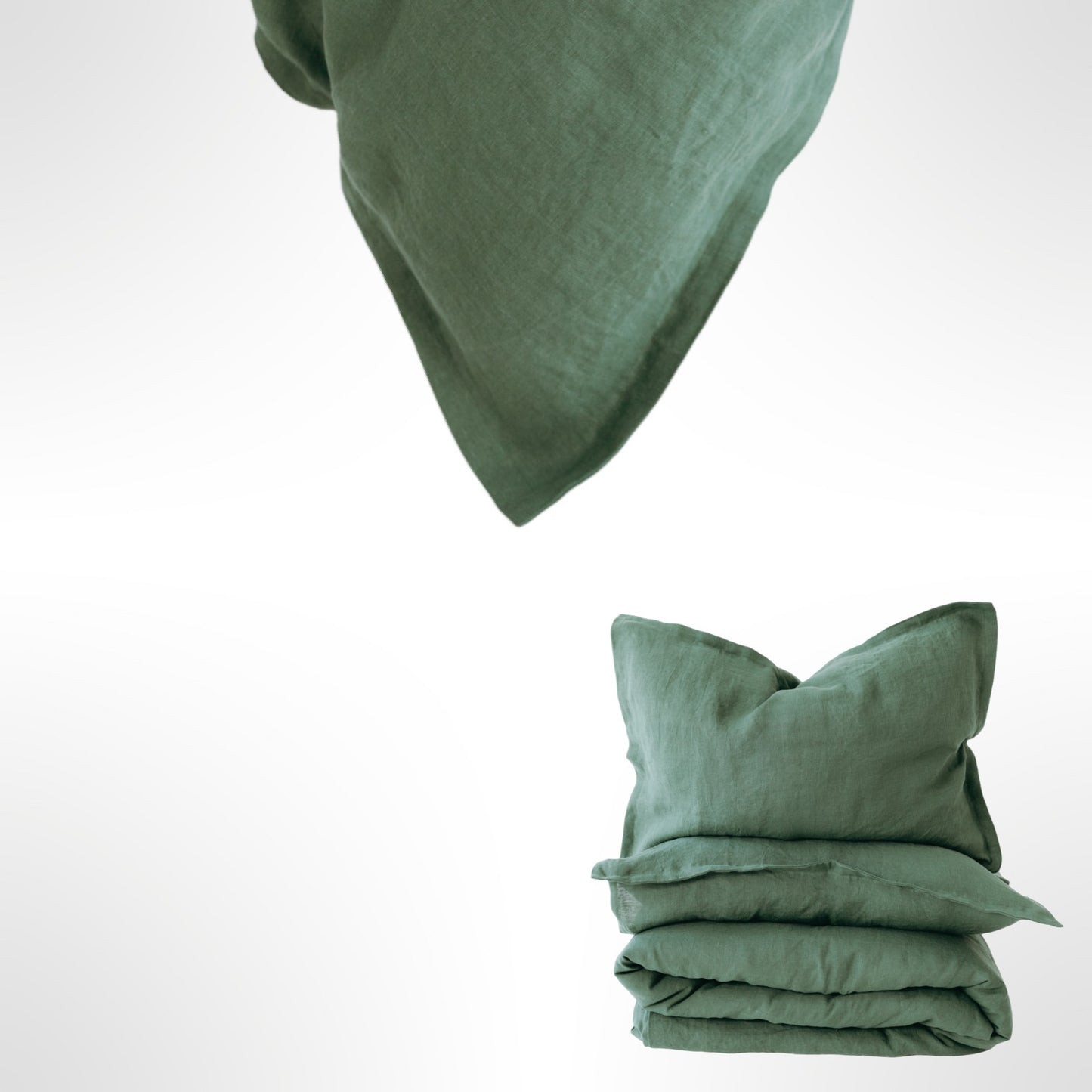 Lino patalynės komplektas Laukinė žaluma