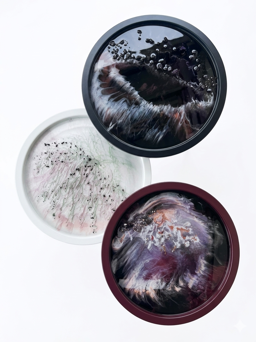 Kavos staliukas „Art & Resin“ | Rankų darbo interjero akcentas