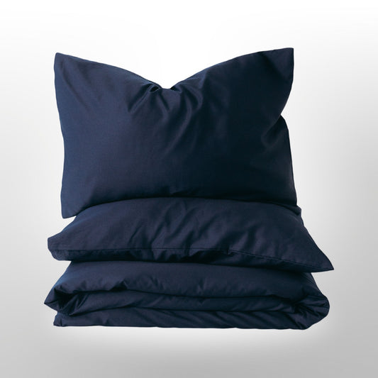 Premium satino patalynės komplektas Navy