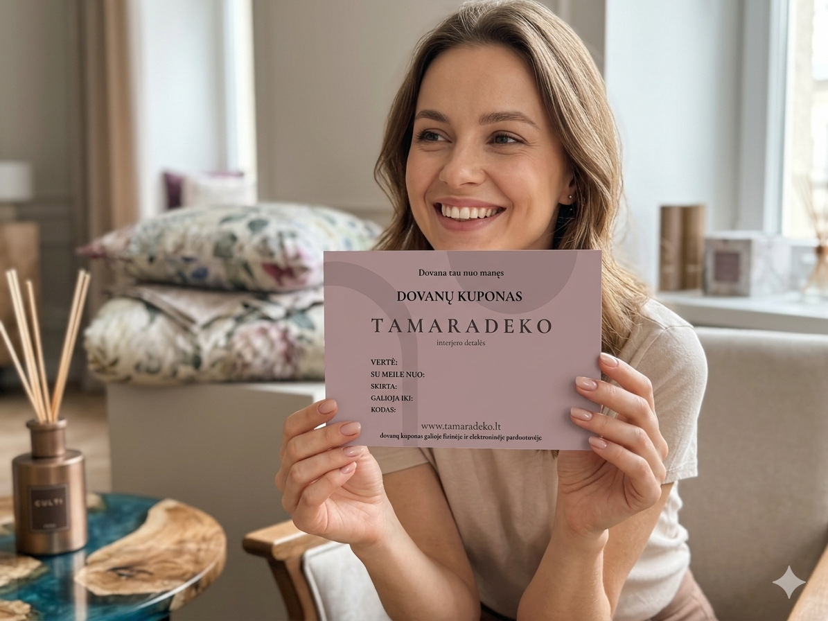 tamaradeko.lt laiminga moteris kuri isigyjo tamaradeko dovanu kupona ir dabar gales nusipirkti interjero detaliu